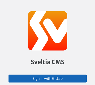 Sveltia CMS sisäänkirjautumissivu